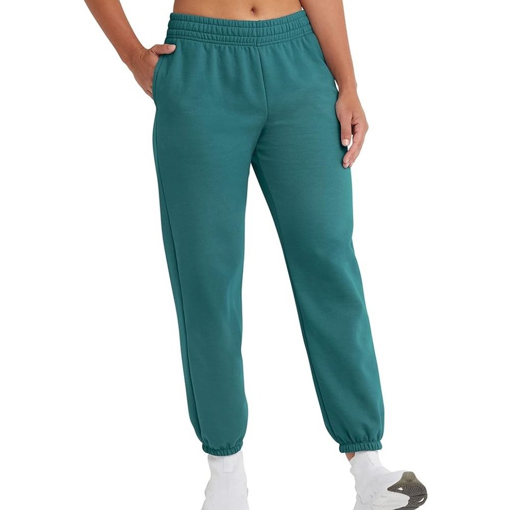 NWT Champion Women Powerblend Fleece Drawstring Sweatpants Aqua Sz XS $60 8D210
